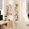 Costway 1/2 PCS 5-Tier Floating Bookshelf with Safe Round Edge Space-Saving Plant Display Shelf Brown/White/Gray